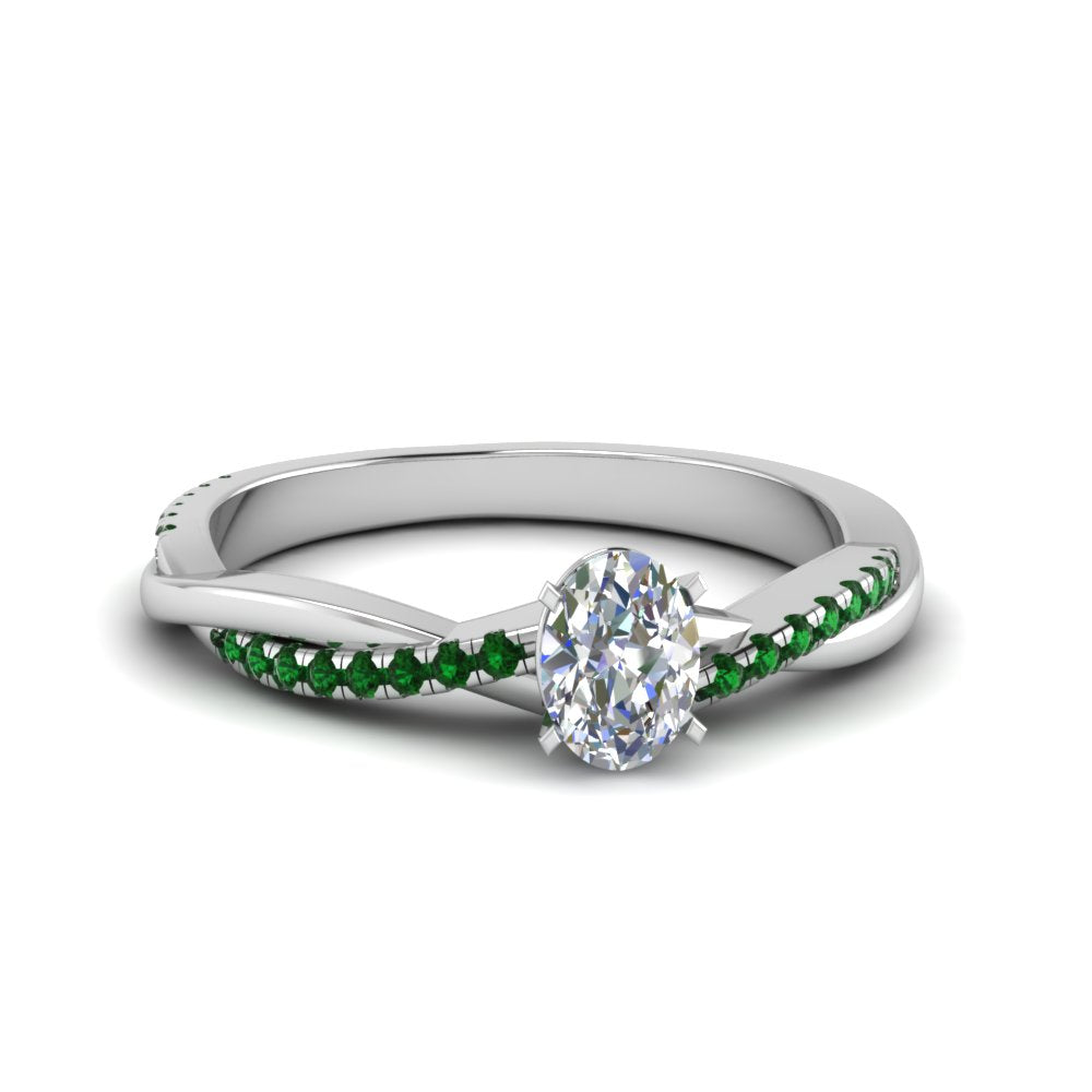 oval-shaped-infinity-twist-diamond-engagement-ring-with-emerald-in-14K-white-gold-FD8253OVRGEMGR-NL-WG