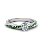 Load image into Gallery viewer, oval-shaped-infinity-twist-diamond-engagement-ring-with-emerald-in-14K-white-gold-FD8253OVRGEMGR-NL-WG
