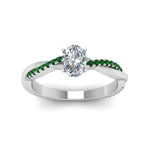 Load image into Gallery viewer, oval-shaped-infinity-twist-diamond-engagement-ring-with-emerald-in-14K-white-gold-FD8253OVRGEMGR-NL-WG
