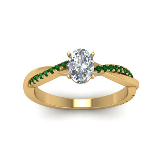 oval-shaped-infinity-twist-diamond-engagement-ring-with-emerald-in-14K-yellow-gold-FD8253OVRGEMGR-NL-YG