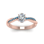 Load image into Gallery viewer, oval-shaped-infinity-twist-diamond-engagement-ring-with-ice-blue-topaz-in-14K-rose-gold-FD8253OVRGICBLTO-NL-RG
