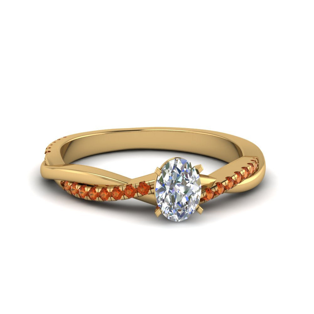 oval-shaped-infinity-twist-diamond-engagement-ring-with-orange-sapphire-in-14K-yellow-gold-FD8253OVRGSAOR-NL-YG