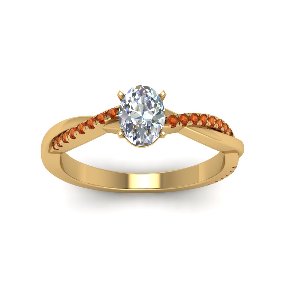 oval-shaped-infinity-twist-diamond-engagement-ring-with-orange-sapphire-in-14K-yellow-gold-FD8253OVRGSAOR-NL-YG