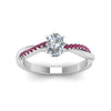 Load image into Gallery viewer, oval-shaped-infinity-twist-diamond-engagement-ring-with-pink-sapphire-in-14K-white-gold-FD8253OVRGSADRPI-NL-WG