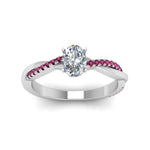 Load image into Gallery viewer, oval-shaped-infinity-twist-diamond-engagement-ring-with-pink-sapphire-in-14K-white-gold-FD8253OVRGSADRPI-NL-WG

