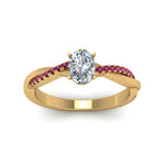 Load image into Gallery viewer, oval-shaped-infinity-twist-diamond-engagement-ring-with-pink-sapphire-in-14K-yellow-gold-FD8253OVRGSADRPI-NL-YG
