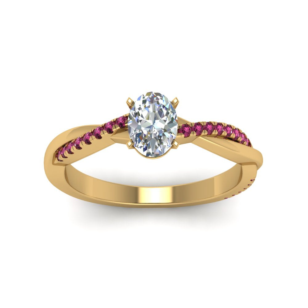 oval-shaped-infinity-twist-diamond-engagement-ring-with-pink-sapphire-in-14K-yellow-gold-FD8253OVRGSADRPI-NL-YG