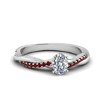 Load image into Gallery viewer, oval-shaped-infinity-twist-diamond-engagement-ring-with-ruby-in-14K-white-gold-FD8253OVRGRUDR-NL-WG
