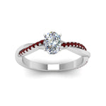 Load image into Gallery viewer, oval-shaped-infinity-twist-diamond-engagement-ring-with-ruby-in-14K-white-gold-FD8253OVRGRUDR-NL-WG
