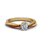 Load image into Gallery viewer, oval-shaped-infinity-twist-diamond-engagement-ring-with-ruby-in-14K-yellow-gold-FD8253OVRGRUDR-NL-YG
