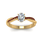 Load image into Gallery viewer, oval-shaped-infinity-twist-diamond-engagement-ring-with-ruby-in-14K-yellow-gold-FD8253OVRGRUDR-NL-YG
