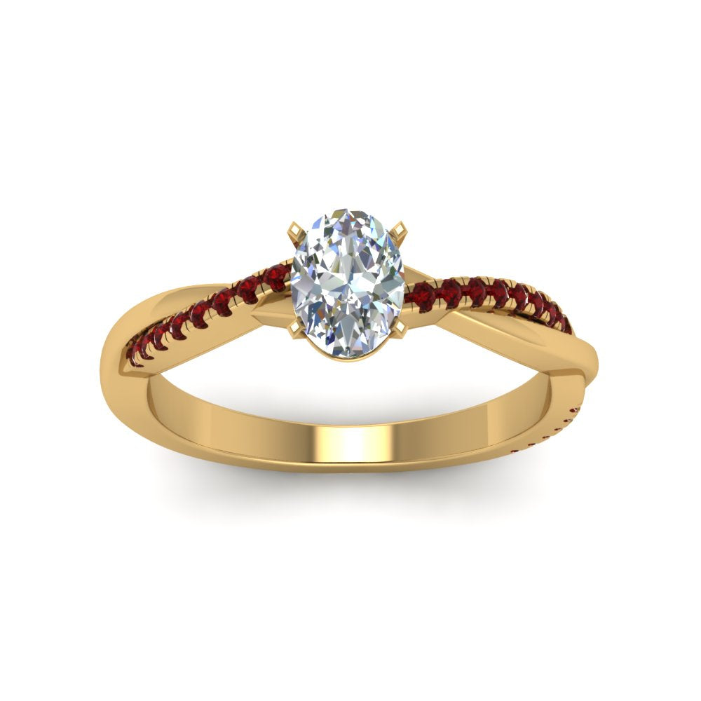 oval-shaped-infinity-twist-diamond-engagement-ring-with-ruby-in-14K-yellow-gold-FD8253OVRGRUDR-NL-YG
