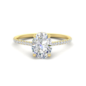 Oval Shaped Cathedral Halo Diamond Engagement Ring