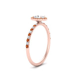 Load image into Gallery viewer, oval-shaped-orange-sapphire-halo-petite-engagement-ring-in-rose-gold-FD8523OVRGSAORANGLE3-NL-RG
