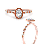 Load image into Gallery viewer, oval-shaped-orange-sapphire-halo-petite-engagement-ring-in-rose-gold-FD8523OVRGSAORANGLE3-NL-RG
