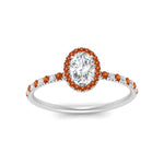 Load image into Gallery viewer, oval-shaped-orange-sapphire-halo-petite-engagement-ring-in-white-gold-FD8523OVRGSAORANGLE3-NL-WG
