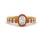 Load image into Gallery viewer, oval-shaped-orange-sapphire-halo-wedding-ring-set-in-yellow-gold-FD8523OVGSAOR-NL-YG
