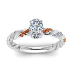Load image into Gallery viewer, oval-shaped-orange-sapphire-twisted-vine-engagement-ring-in-white-gold-FD9127OVRGSAORANGLE5-NL-WG

