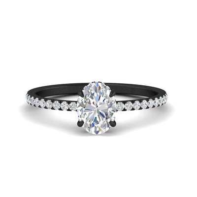 Oval Shaped Pave Underhalo engagement ring