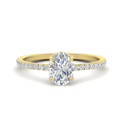 Oval Shaped Pave Underhalo engagement ring