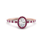Load image into Gallery viewer, oval-shaped-pink-sapphire-halo-petite-engagement-ring-in-rose-gold-FD8523OVRGSADRPIANGLE3-NL-RG
