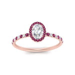 Load image into Gallery viewer, oval-shaped-pink-sapphire-halo-petite-engagement-ring-in-rose-gold-FD8523OVRGSADRPIANGLE3-NL-RG