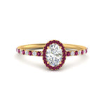 Load image into Gallery viewer, oval-shaped-pink-sapphire-halo-petite-engagement-ring-in-yellow-gold-FD8523OVRGSADRPIANGLE3-NL-YG