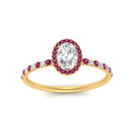 Load image into Gallery viewer, oval-shaped-pink-sapphire-halo-petite-engagement-ring-in-yellow-gold-FD8523OVRGSADRPIANGLE3-NL-YG
