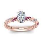 Load image into Gallery viewer, oval-shaped-pink-sapphire-twisted-vine-engagement-ring-in-rose-gold-FD9127OVRGSADRPIANGLE5-NL-RG
