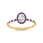 Load image into Gallery viewer, oval-shaped-purple-topaz-halo-petite-engagement-ring-in-yellow-gold-FD8523OVRGVITOANGLE3-NL-YG