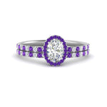 Load image into Gallery viewer, oval-shaped-purple-topaz-halo-wedding-ring-set-in-white-gold-FD8523OVGVITO-NL-WG
