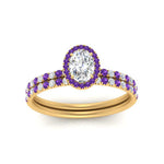 Load image into Gallery viewer, oval-shaped-purple-topaz-halo-wedding-ring-set-in-yellow-gold-FD8523OVGVITO-NL-YG
