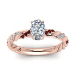 Load image into Gallery viewer, oval-shaped-ruby-twisted-vine-engagement-ring-in-rose-gold-FD9127OVRGRUDRANGLE5-NL-RG

