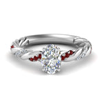 Load image into Gallery viewer, oval-shaped-ruby-twisted-vine-engagement-ring-in-white-gold-FD9127OVRGRUDR-NL-WG
