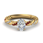 Load image into Gallery viewer, oval-shaped-ruby-twisted-vine-engagement-ring-in-yellow-gold-FD9127OVRGRUDR-NL-YG
