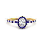 Load image into Gallery viewer, oval-shaped-sapphire-halo-petite-engagement-ring-in-yellow-gold-FD8523OVRGSABLANGLE3-NL-YG
