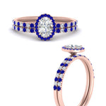 Load image into Gallery viewer, oval-shaped-sapphire-halo-wedding-ring-set-in-rose-gold-FD8523OVGSABL-NL-RG
