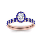 Load image into Gallery viewer, oval-shaped-sapphire-halo-wedding-ring-set-in-rose-gold-FD8523OVGSABL-NL-RG
