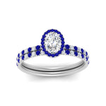 Load image into Gallery viewer, oval-shaped-sapphire-halo-wedding-ring-set-in-white-gold-FD8523OVGSABL-NL-WG
