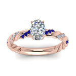 Load image into Gallery viewer, oval-shaped-sapphire-twisted-vine-engagement-ring-in-rose-gold-FD9127OVRGSABLANGLE5-NL-RG
