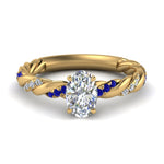 Load image into Gallery viewer, oval-shaped-sapphire-twisted-vine-engagement-ring-in-yellow-gold-FD9127OVRGSABL-NL-YG
