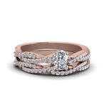 Load image into Gallery viewer, oval-shaped-simple-diamond-twisted-vine-bridal-ring-sets-in-14K-rose-gold-FD8233OV-NL-RG
