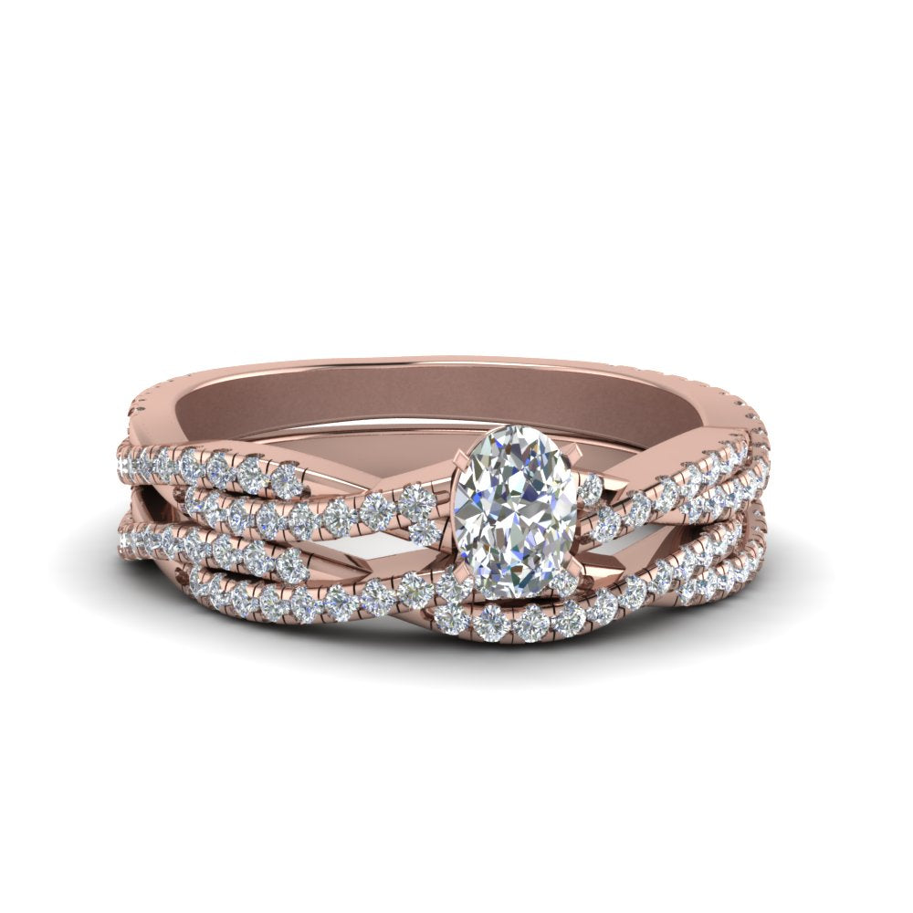 oval-shaped-simple-diamond-twisted-vine-bridal-ring-sets-in-14K-rose-gold-FD8233OV-NL-RG