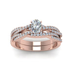 Load image into Gallery viewer, oval-shaped-simple-diamond-twisted-vine-bridal-ring-sets-in-14K-rose-gold-FD8233OV-NL-RG
