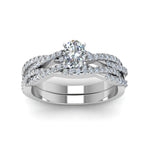 Load image into Gallery viewer, oval-shaped-simple-diamond-twisted-vine-bridal-ring-sets-in-14K-white-gold-FD8233OV-NL-WG
