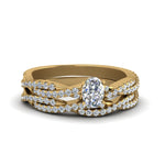 Load image into Gallery viewer, oval-shaped-simple-diamond-twisted-vine-bridal-ring-sets-in-14K-yellow-gold-FD8233OV-NL-YG
