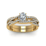 Load image into Gallery viewer, oval-shaped-simple-diamond-twisted-vine-bridal-ring-sets-in-14K-yellow-gold-FD8233OV-NL-YG
