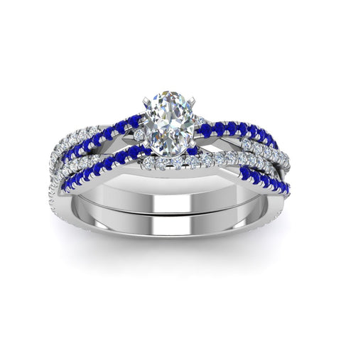 oval-shaped-simple-diamond-twisted-vine-bridal-ring-sets-with-blue-sapphire-in-14K-white-gold-FD8233OVGSABL-NL-WG