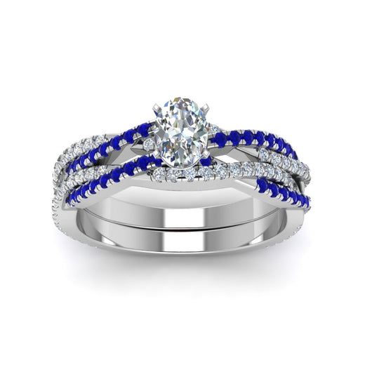 oval-shaped-simple-diamond-twisted-vine-bridal-ring-sets-with-blue-sapphire-in-14K-white-gold-FD8233OVGSABL-NL-WG