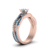 Load image into Gallery viewer, oval-shaped-simple-diamond-twisted-vine-bridal-ring-sets-with-ice-blue-topaz-in-14K-rose-gold-FD8233OVGICBLTO-NL-RG